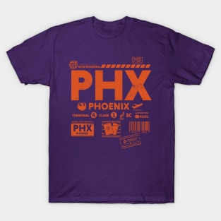 Vintage Phoenix PHX Airport Code Travel Day Retro Travel Tag T-Shirt